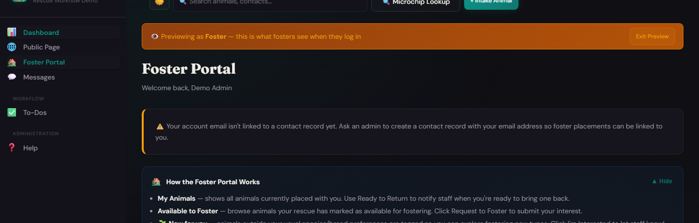 Foster Self-Service Portal